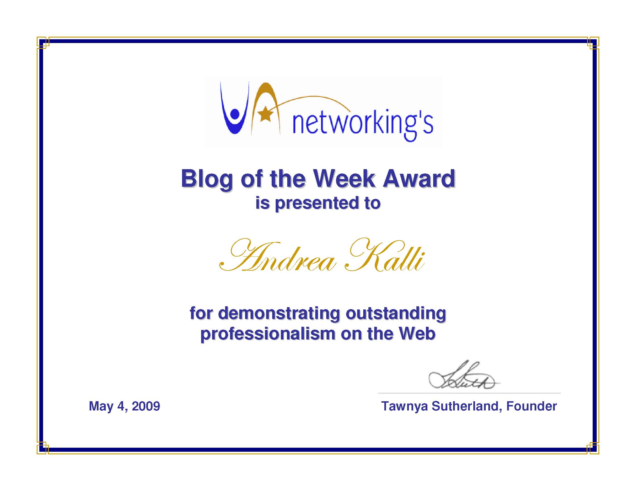 Awarded with VANetworking’s Blog of the Week – Yay!